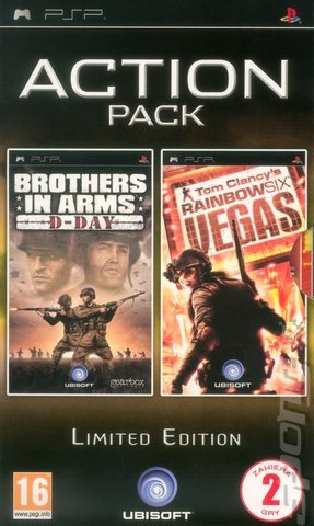 Action Pack: Brothers in Arms: D-Day & Rainbow Six: Vegas: Limited Edition - PSP Cover & Box Art