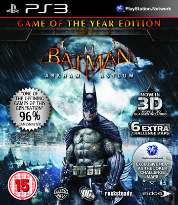 Batman on Batman  Arkham Asylum  Game Of The Year Edition   Ps3 Cover   Box Art