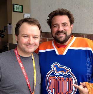 David Jaffe (left) with Kevin Smith from the movies