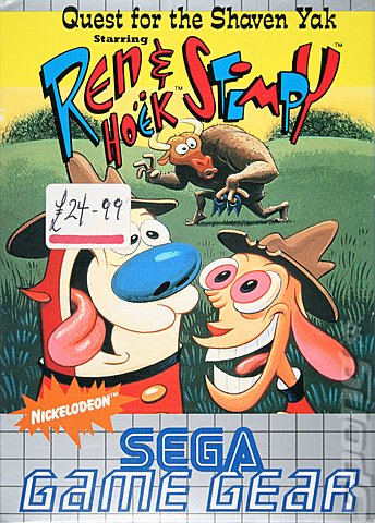 Ren and Stimpy: Quest for the Shaven Yak - Game Gear Cover & Box Art
