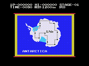 Antarctic Adventure - Colecovision Screen