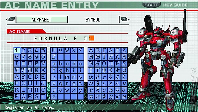 Armored Core Formula Front: Extreme Battle - PSP Screen