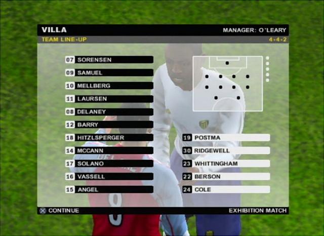 Aston Villa Club Football 2005 - Xbox Screen