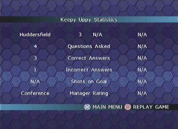Championship Manager Quiz - PlayStation Screen