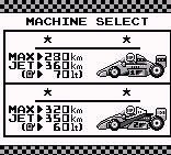F1 Race - Game Boy Screen