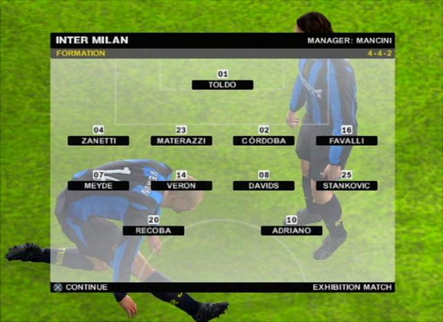 FC Internazionale Club Football 2005 - PS2 Screen