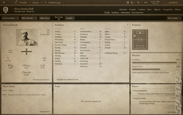 Football Manager 1888 - Mac Screen