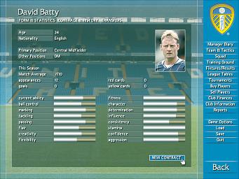 Leeds United Club Manager - PC Screen