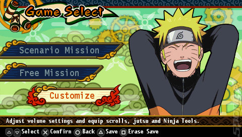 Naruto Shippuden: Kizuna Drive - PSP Screen