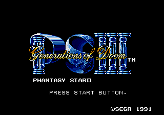 Phantasy Star III: Generations of Doom - Sega Megadrive Screen