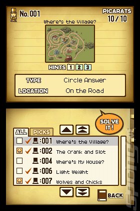 Professor Layton and the Curious Village - DS/DSi Screen