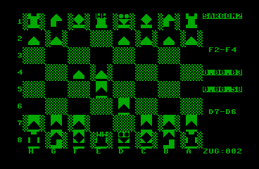 Sargon 2 Chess - C64 Screen