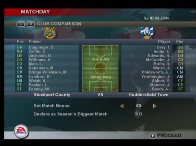 Total Club Manager 2005 - Xbox Screen