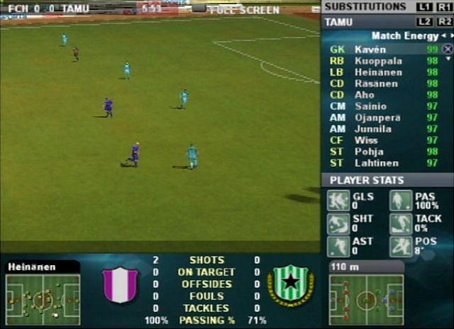 Total Club Manager 2005 - PS2 Screen