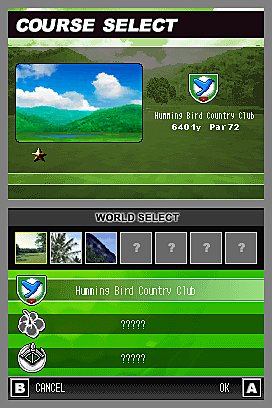 Nintendo Touch Golf Birdie Challenge - DS/DSi Screen