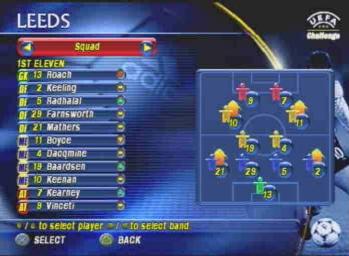 UEFA Challenge - PlayStation Screen