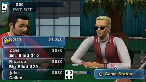 World Poker Tour - PSP Screen