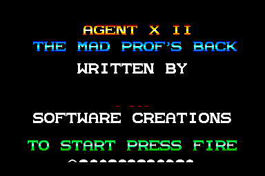 Agent X II: The Mad Prof's Back - C64 Screen