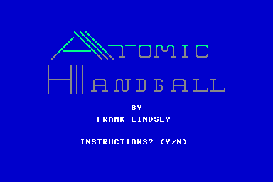 Atomic Handball - C64 Screen