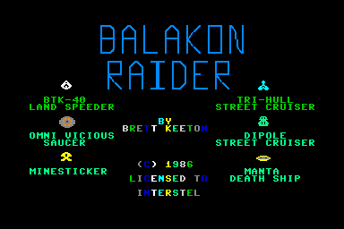 Balakon Raider - C64 Screen