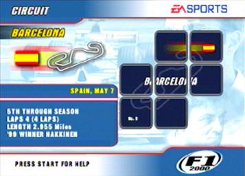 F1 2000 - PlayStation Screen