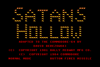 Satan's Hollow - C64 Screen