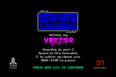 Star Wars: The Empire Strikes Back - C64 Screen