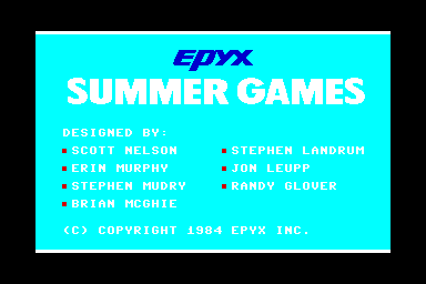 Summer Games - C64 Screen